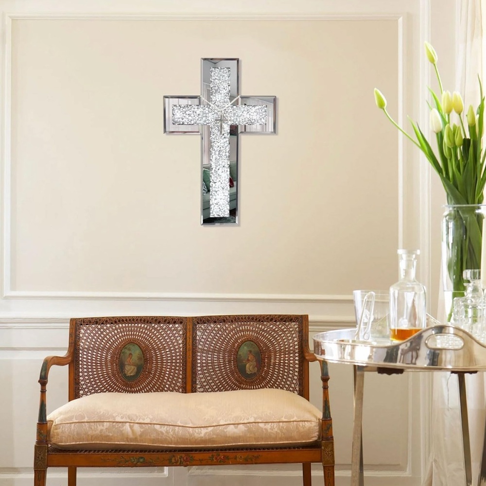 Mirrored Cross Wall Decor